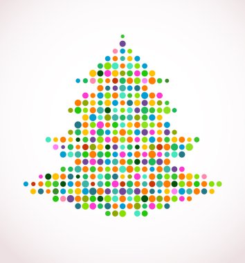 Mary'e soyut renkli desen ile Noel ağacı