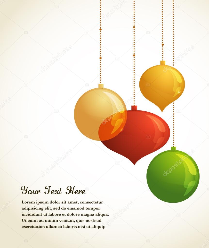 Elegant Christmas background with lights and xmas balls