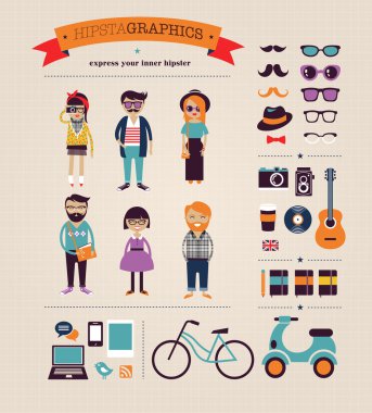 hipster bilgi kavramı arka simgeleri ile