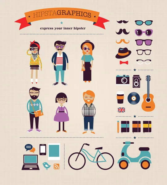 hipster bilgi kavramı arka simgeleri ile