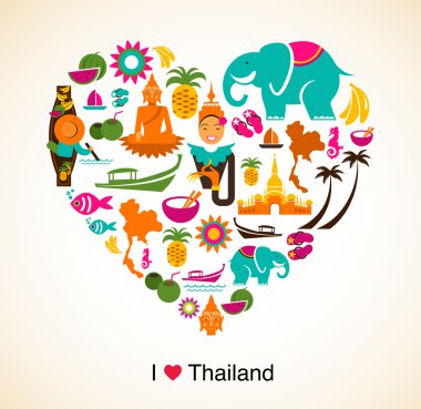 Tayland aşk - kalp ile Tay simgeler ve semboller