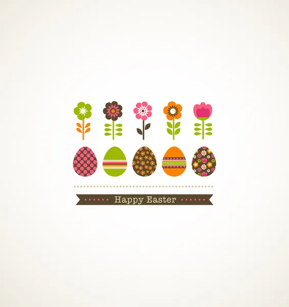 Tarjeta de felicitación con flores — Vector de stock