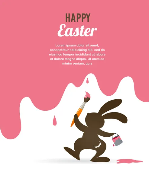 Tarjeta de Pascua con conejito — Vector de stock