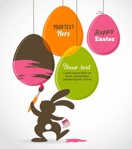 Carte de Pâques avec lapin — Image vectorielle