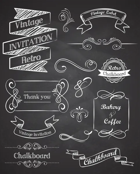 Chalkboard Hand drawn vintage vector elements — Stock Illustration Chalkboard Hand drawn vintage vector elements Royalty Free Stock Illustrations