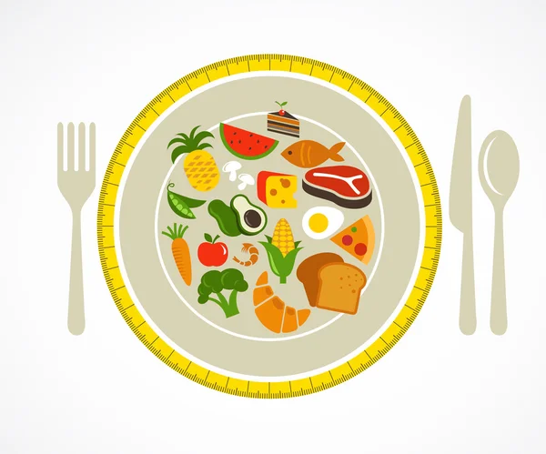 Sağlık gıda plaka — Stok Vektör