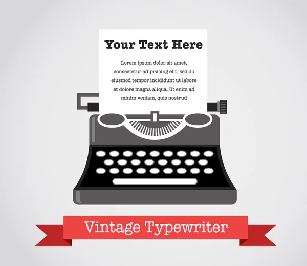 Vintage Vector Typewriter — Stock Vector