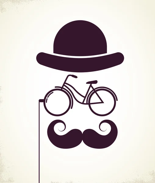 自転車の眼鏡を持つ紳士 — ストックベクタ