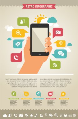 cep telefonu ile kutsal kiþilerin resmi - Infographic ve Web sitesi arka plan