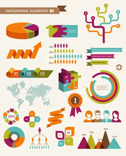 Elementen en iconen van infographics — Stockvector