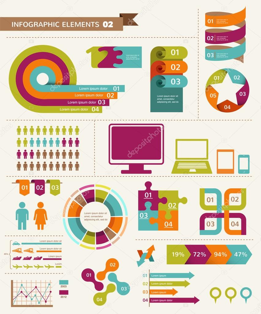 Elements and icons of infographics