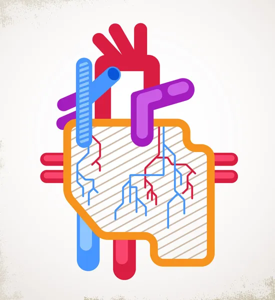 Gesundheit des menschlichen Herzens, Krankheit und Angriff Symbol — Stockvektor