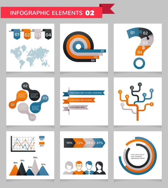 Elementi e icone di infografica — Vettoriale Stock