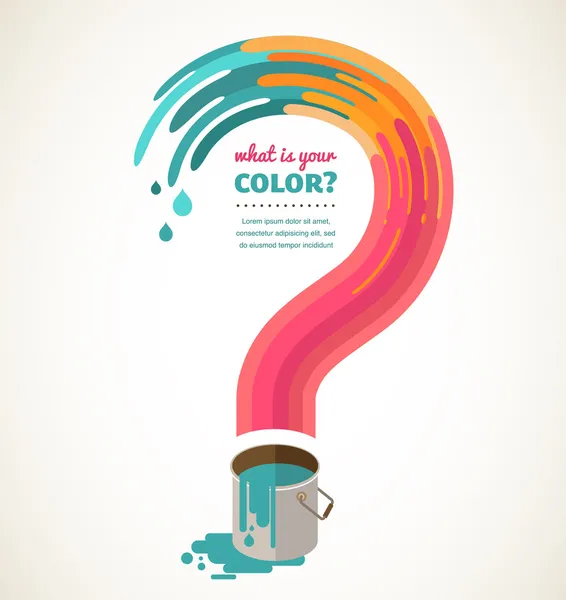 Signo de interrogación - salpicadura de color, concepto creativo — Vector de stock