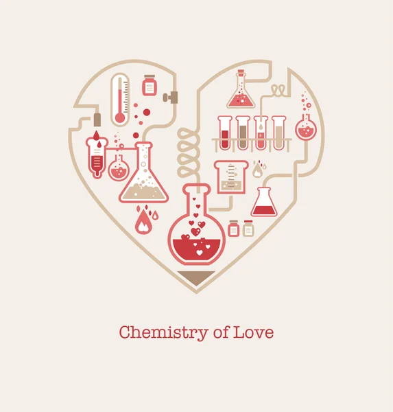 Química do amor — Vetor de Stock