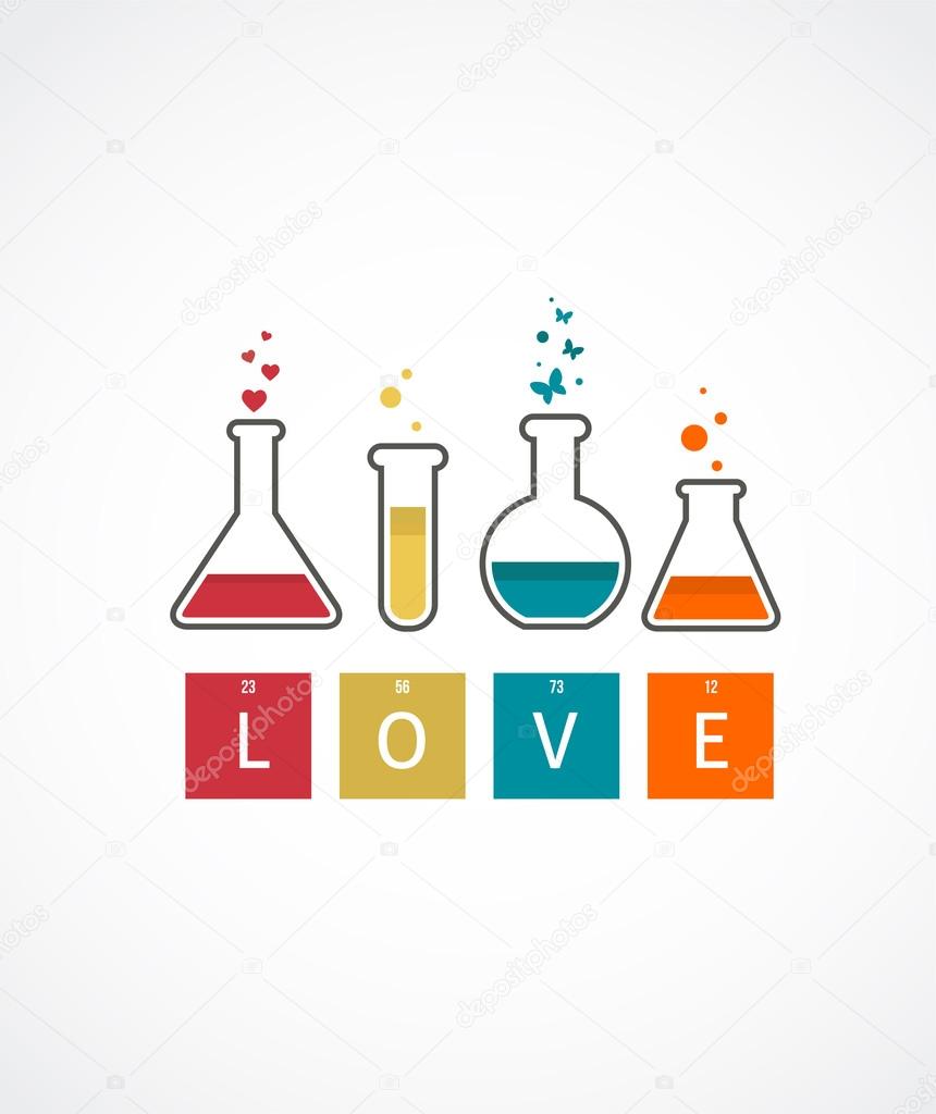 Chemistry of Love, vector background, Valentine's day card