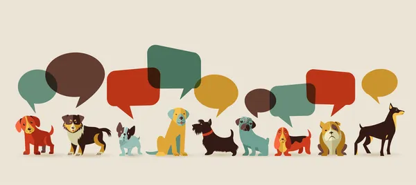 Chiens parlant - icônes et illustrations — Image vectorielle