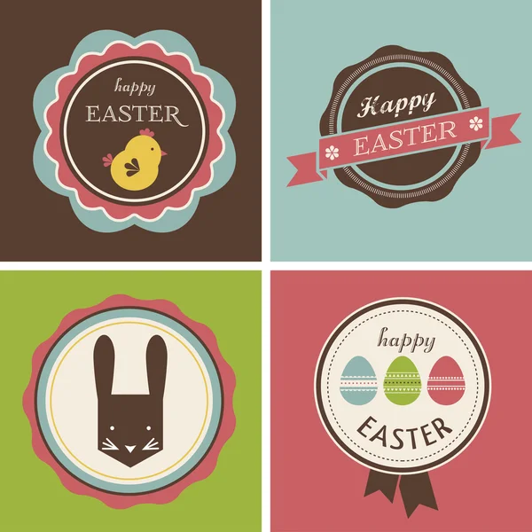 Happy Hipster Ostern - eine Reihe von Ikonen und Elementen — Stockvektor