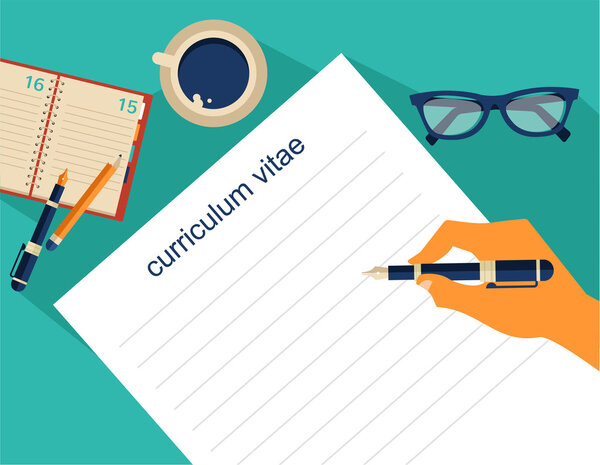 Business background with resume, vector