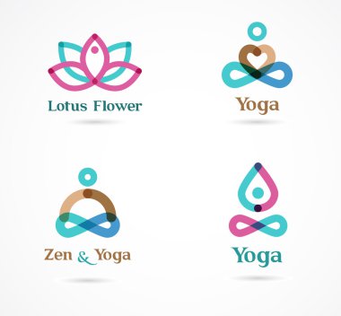 yoga simgeler, öğeleri ve semboller koleksiyonu
