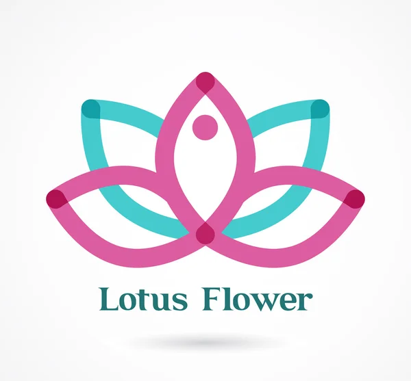 Icône de yoga fleur de lotus, élément et symbole — Image vectorielle