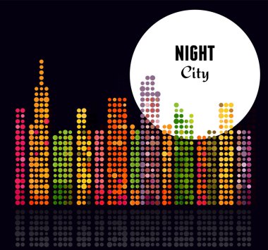 Gece şehir - vektör arka plan