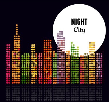 Night City - vector background clipart