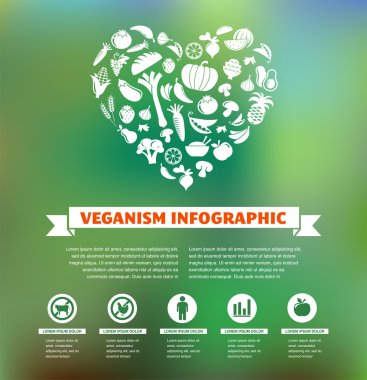 vejetaryen ve vegan, sağlıklı organik Infographic