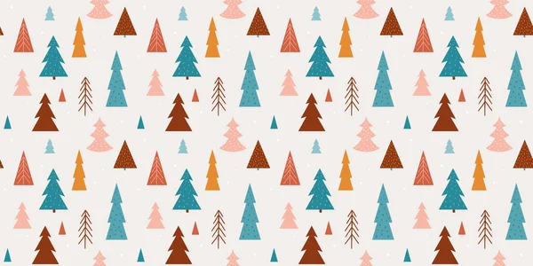 Winter, Kerstmis naadloos patroon ontwerp, Boho, Boheemse moderne stijl — Stockvector