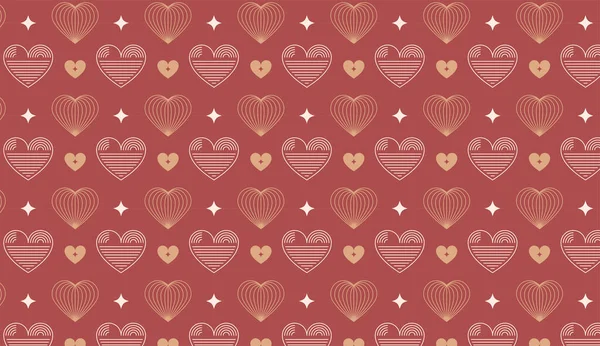 Minimalista Bohemian Valentines fundo do dia, padrão. Modelo de design de corações de estilo de arte de linha geométrica, elementos de design abstratos geométricos para decoração — Vetor de Stock