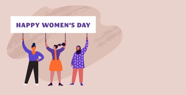 Διεθνής ημέρα γυναικών σχεδιασμός και εικονογράφηση — Διανυσματικό Αρχείο