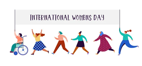 Διεθνής ημέρα γυναικών σχεδιασμός και εικονογράφηση — Διανυσματικό Αρχείο