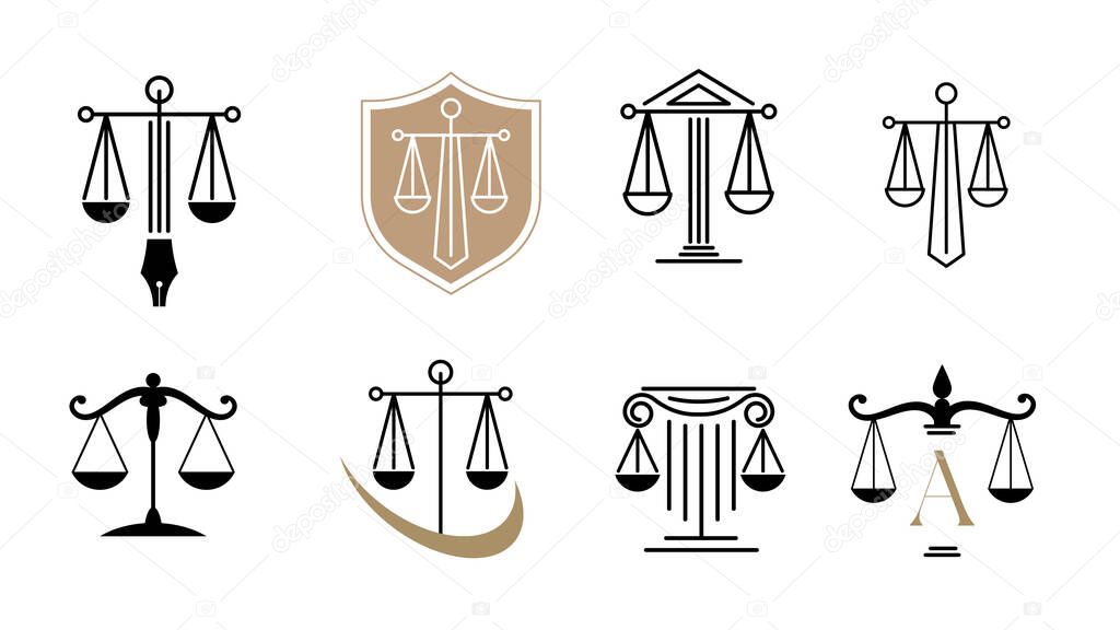 Law, finance, attorney and business logo design. Luxury, elegant modern concept design. Vector illustration