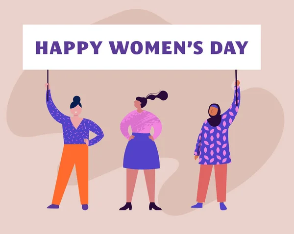 Día Internacional de la Mujer diseño e ilustración — Vector de stock