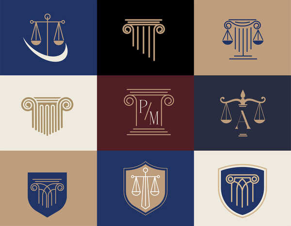 Law, finance, attorney and business logo design. Luxury, elegant modern concept design