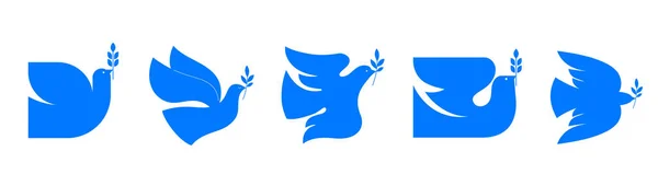 Oiseau volant, colombe comme symbole de paix. Support Ukraine, Stand avec bannière Ukraine et affiche en couleurs jaune et bleu — Image vectorielle