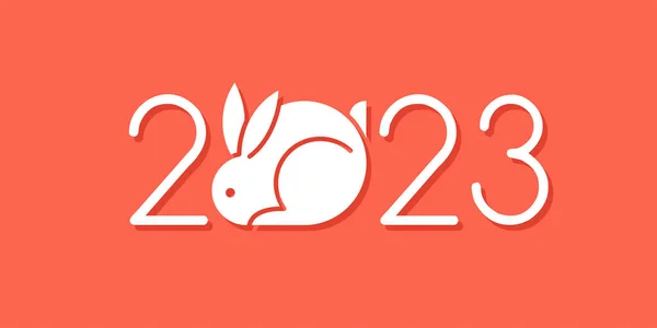Chinese New Year 2023 Year Rabbit Chinese Zodiac Symbol Lunar — Stok Vektör