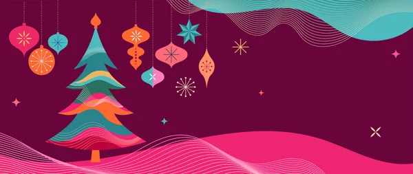 Árboles Navidad Coloridos Antecedentes Diseño Envases Ilustración Vectorial — Archivo Imágenes Vectoriales
