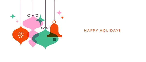 Joyeux Noël Design Moderne Cadeaux Vacances Éléments Hiver Bougies Arbre — Image vectorielle