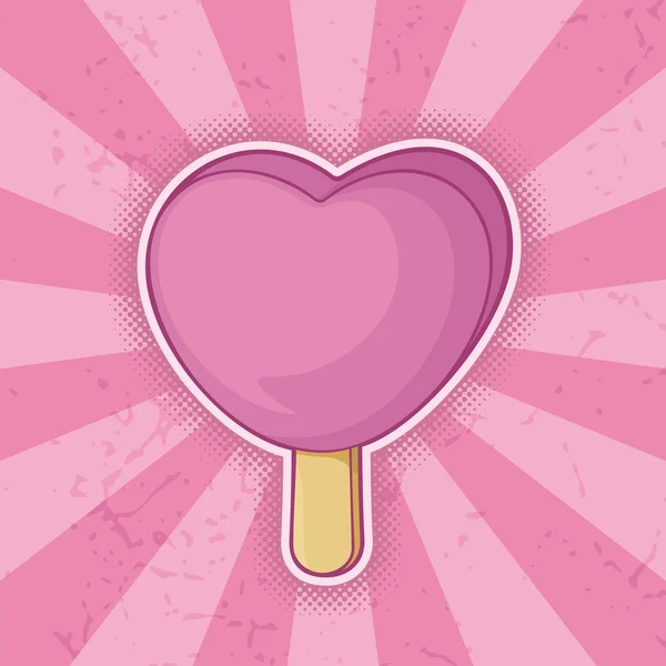 Розовое мороженое в форме сердца Лицензионные Стоковые Векторы