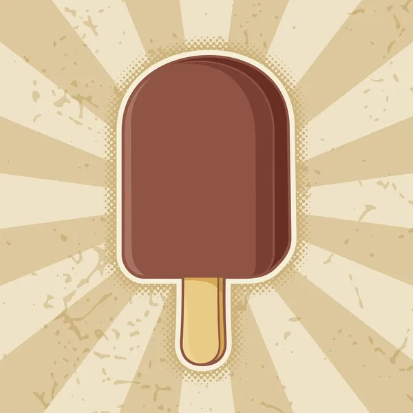 Chocolate ice cream stick — Stock Vector
