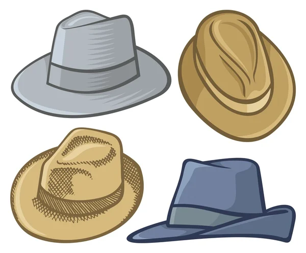 Fedora hats — Stock Vector