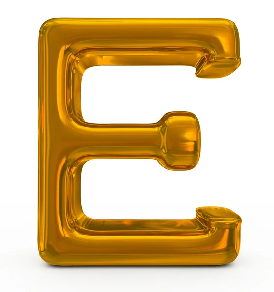 金色字母 e — 图库照片