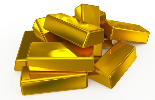 Goldbarren stapeln sich — Stockfoto
