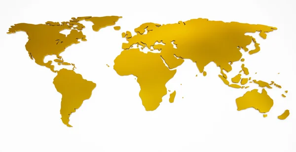Mapa do mundo dourado — Fotografia de Stock