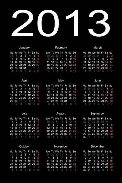 Kalender 2013 — Stockvektor