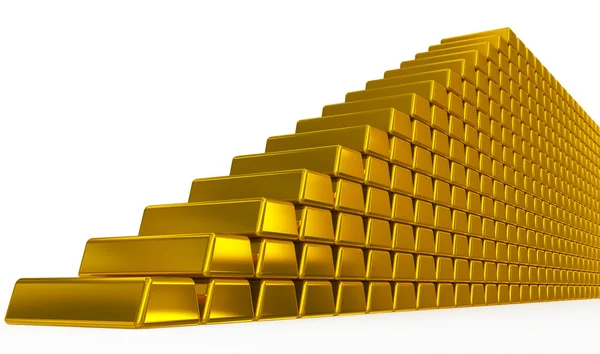 Gold bars stairs — Stock Photo, Image