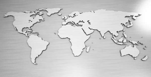 World map metal — Stock Photo, Image