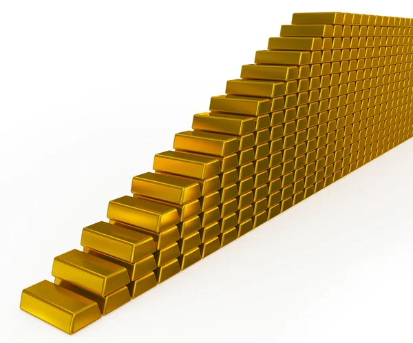 Gold bars stairs — Stock Photo, Image