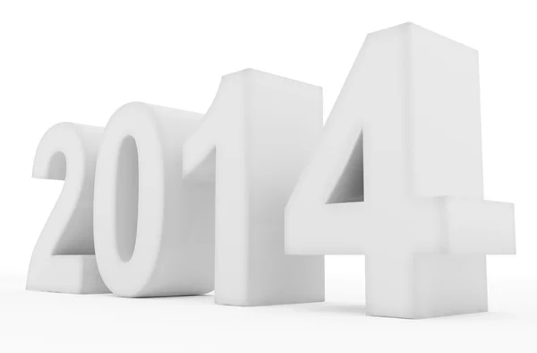 Year 2014 white Stock Photo